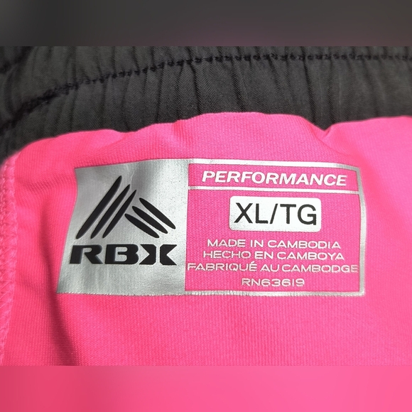 RBX Black & Pink Athletic Drawstring Shorts Lightweight Performance XL NWT - Picture 10 of 15
